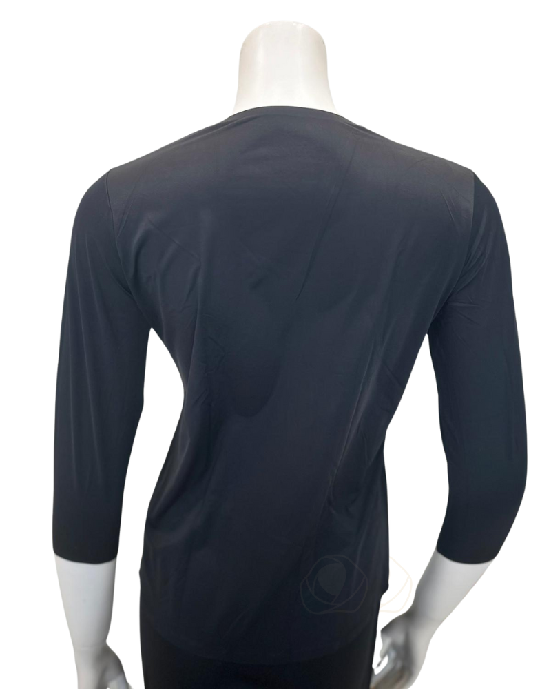 Me Moi CSP102 Black Bonded 3/4 Sleeve Shell myselflingerie.com