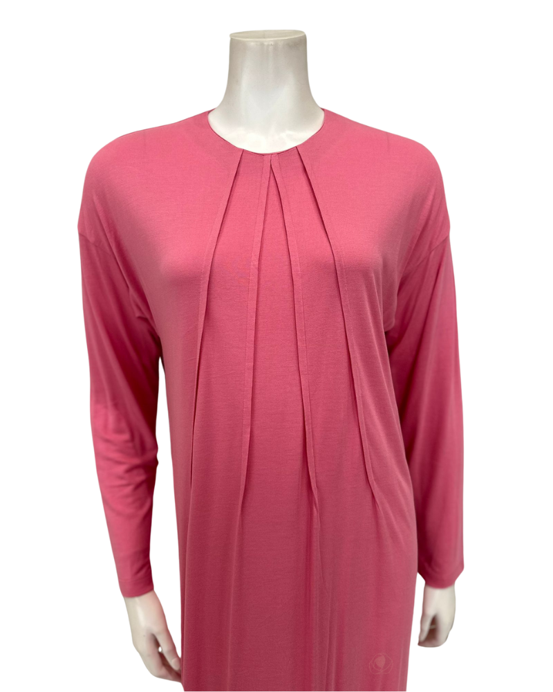 Iora Lingerie 24123C Medium Pink Tucks Pull On Modal Nightgown myselflingerie.com
