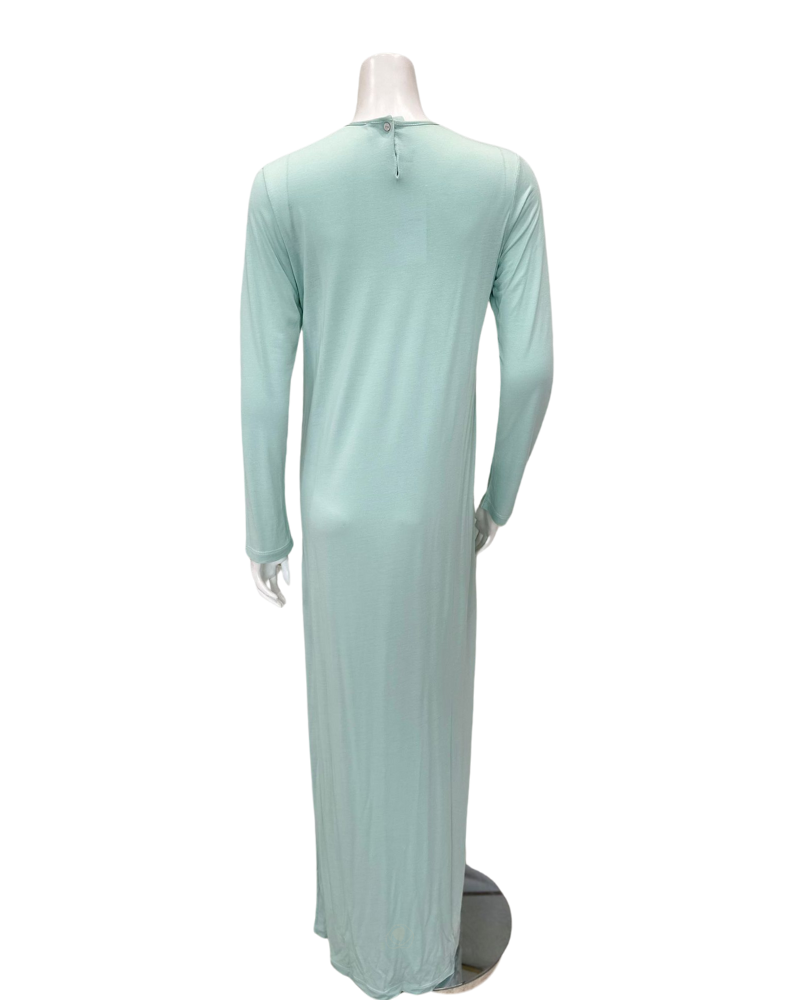 Iora Lingerie 24122C Mint Green Lace Detail Modal Nightgown myselflingerie.com