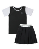 Miss Mini OS03 Black Onyx Swim Top & Skirt Set myselflingerie.com