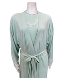 Iora Lingerie 24316C Mint Green Lace Cuff Modal Wrap Robe myselflingerie.com