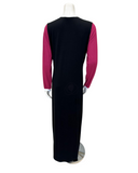 UmiUmi F5081 Black/Pink Colorblock Modal Button Down Teen Nightgown myselflingerie.com