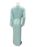 Iora Lingerie 24316C Mint Green Lace Cuff Modal Wrap Robe myselflingerie.com