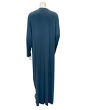Chicolli N5023-23A Denim Color Inset Bamboo Cotton Button Down Nightgown myselflingerie.com