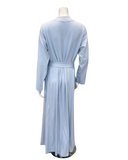 Iora Lingerie 24303C Sky Blue Threaded Stitches Cotton Blend Textured Wrap Robe myselflingerie.com