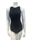 Profile by Gottex E24152049 Black Notre Dam Laser Cut High Neck Bathing Suit myselflingerie.com