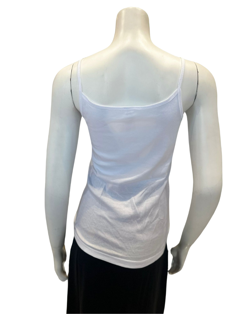 Cotton Touch 510 White Cotton Sleeveless Camisole Undershirt myselflingerie