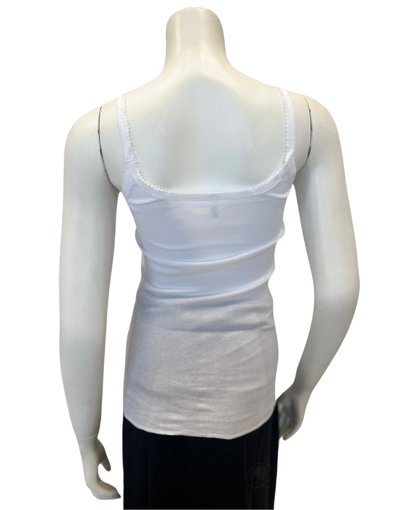 Teri 1500 White Cotton Sleeveless Camisole Undershirt myselflingerie.com