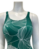 Gottex 24NE180 Green/White Natural Essence High Neck Swimsuit myselflingerie.com