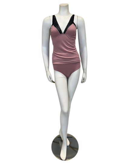 Jackie O'Loungewear NG-RS Rose Modal Chemise & Panty Set myselflingerie.com