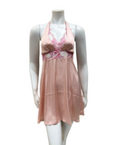 Oh! Zuza 4237 Dusty Pink Lace Halter Neck Chemise myselflingerie.com