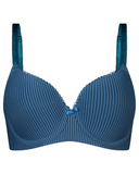 100-811 Blue Pinstripe Design Dalya Molded Underwire Bra