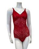 Montelle 9307 Sweet Red Lacy Bodysuit myselflingerie.com