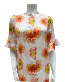 Oh! Zuza 4216 Happy Flowers Button Down Viscose Nightshirt myselflingerie.com