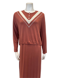 Chicolli N5023-23B Withered Rose Color Inset Bamboo Cotton Nursing Nightgown myselflingerie.com