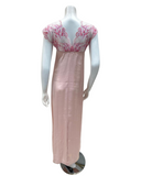 Oh! Zuza M8945 + M8943 Dusty Pink Lace Gown &amp; Robe Set myselflingerie.com