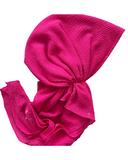 Valeri Hot Pink Crinkle Pre-Tied Bandanna with Full Grip myselflingerie.com