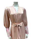 Oh! Zuza M8945 + M8943 Dusty Pink Lace Gown &amp; Robe Set myselflingerie.com