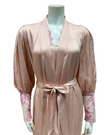 Oh! Zuza M8945 + M8943 Dusty Pink Lace Gown & Robe Set myselflingerie.com
