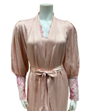 Oh! Zuza M8945 + M8943 Dusty Pink Lace Gown &amp; Robe Set myselflingerie.com