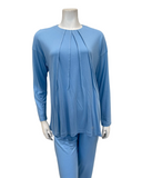 Iora Lingerie 24223C Sky Blue Tucks Modal Pajamas Set myselflingerie.com