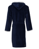 Carl Ross 207310 Silver/Night Blue Knee Length Wrap Bathrobe Unisex myselflingerie.com