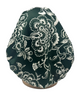 Triple Up BUL837 Olive/White Puff Flowers Unlined Pre-Tied Bandanna myselflingerie.com