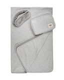 UGG Grey Duffield Throw with Soft Pouch Travel Set