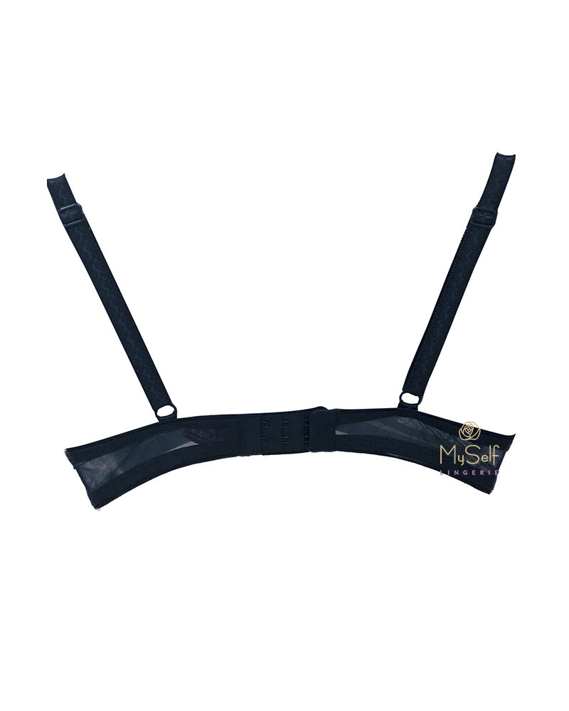 Marc and Andre Paris A9-0110-WF Navy and Teal Lace Wire Free Bralette MYSELFLINGERIE.COM