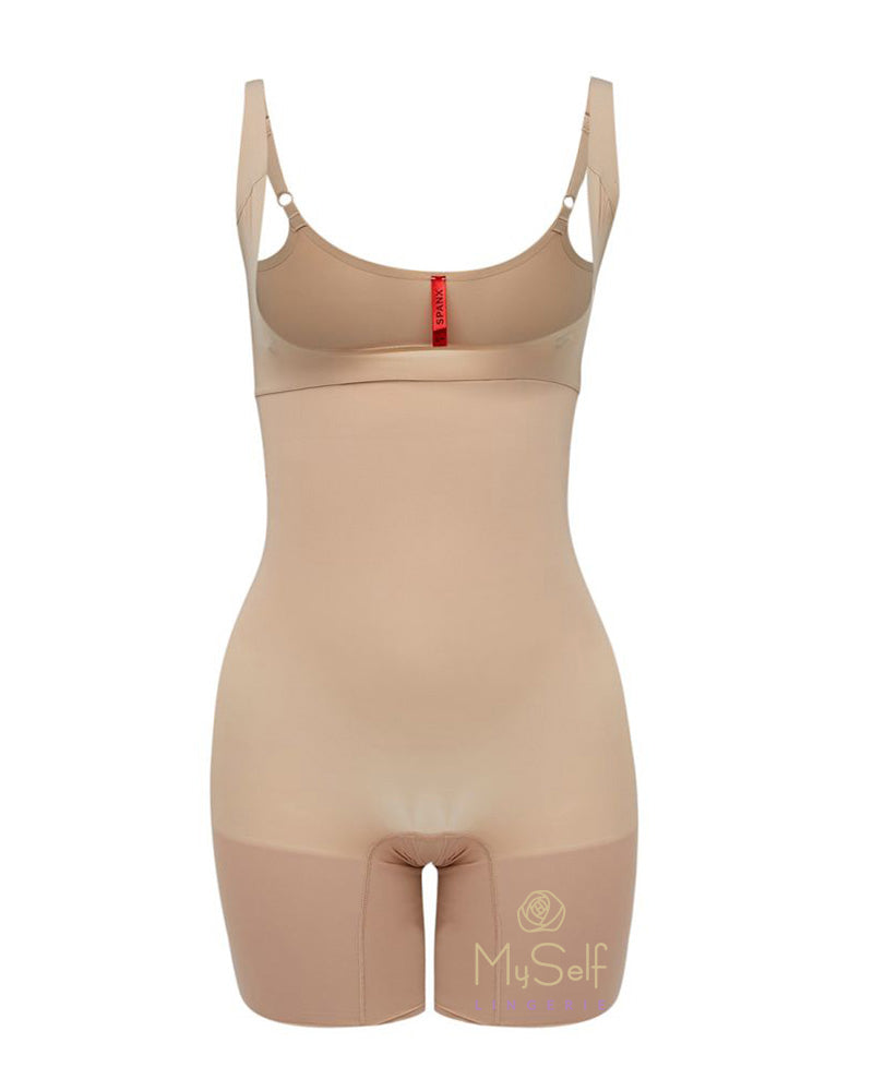 Spanx SS5615 Nude Open Bust Bodysuit with Legs –