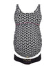 anita 9630 Hatutu Black and White Print Maternity Tankini myselflingerie.com