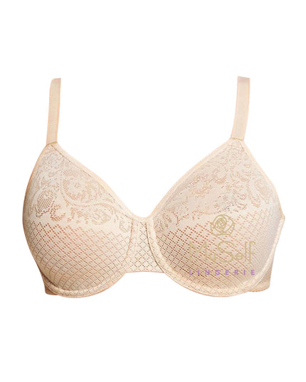 Wacoal 857210 Sand Lace Seamless Underwire Minimizer Bra MYSELFLINGERIE.COM