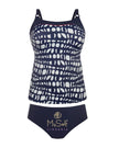 6552 Paris Navy and White Pattern Tankini