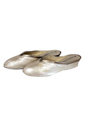 Jacques Levine Champagne Leather Wedge Slipper