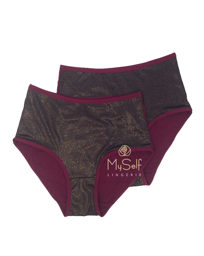 Gemsli 3319 Shimmer Design Cotton 3 Pack Briefs myselflingerie.com