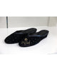 Jacques Levine 4640 stud Black Stud Suede Slipper MYSELFLINGERIE.COM