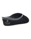 Jacques Levine 4640 stud Black Stud Suede Slipper MYSELFLINGERIE.COM