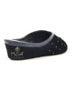 Jacques Levine 4640 stud Black Stud Suede Slipper MYSELFLINGERIE.COM