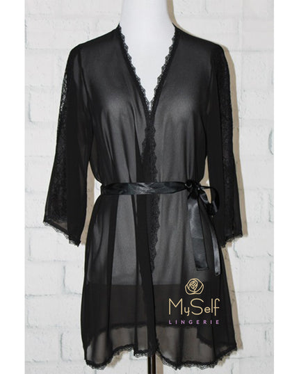 EVA SHOW ES2001-TOP Anastasia Sheer Short Robe myselflingerie.com