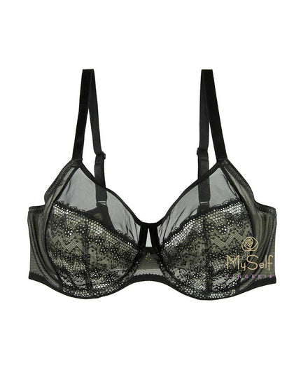 Chantelle 1571 3 Part Revele Moi Black Underwire Bra MYSELFLINGERIE.COM