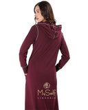 Me Moi Hooded Zip-Up Cotton Robe
