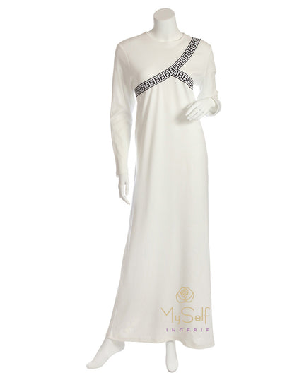 Pierre Balmingo Paris 05-4330-ALL Ribbons Design White Nightgown myselflingerie.com