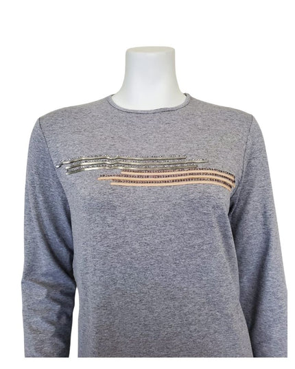 Pierre Balmingo Paris 05-4515PJ Stripes and Studs Grey Modal Pajamas Set myselflingerie.com