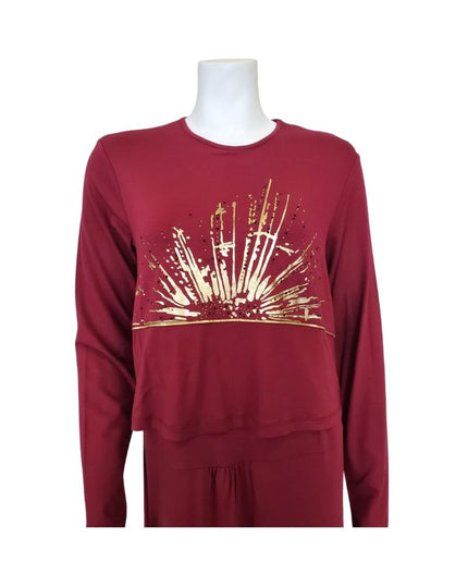 Pierre Balmingo Paris 05-4520B-NLL Starburst Raspberry Modal Nursing Nightgown myselflingerie.com