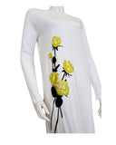 Pierre Balmingo Paris 05-4545A-LL Printed Roses Design White Modal Nightgown myselflingerie.com