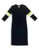 Undercover Waterwear Black Half Zip Racer Swim Dress Neon Stripe myselflingerie.com