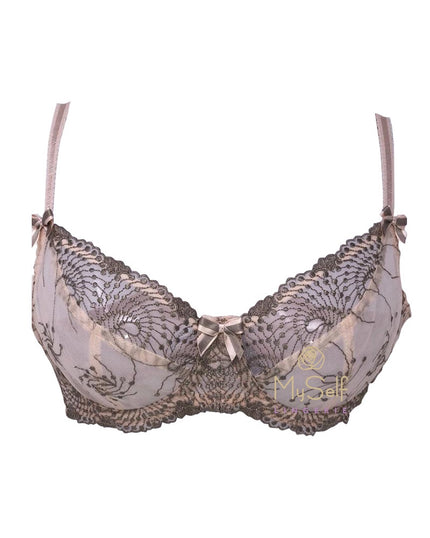 Fitfully Yours B2271 Cloud Pink Nicole See Thru Lace Underwire Bra myselflingerie.com