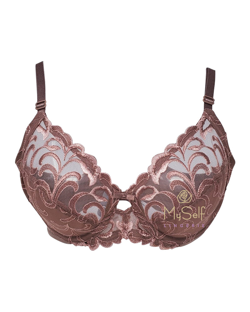 Triumph 10165819 Rose Brown Modern Finesse Underwire Bra MYSELFLINGERIE.COM