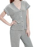 UGG 1108457 Grey Heather Addi Short Sleeve Pajamas Set myselflingerie.com