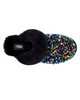 UGG 1112304 Scuffette II Black Sequin Suede Slipper with Fur Trim myselflingerie.com